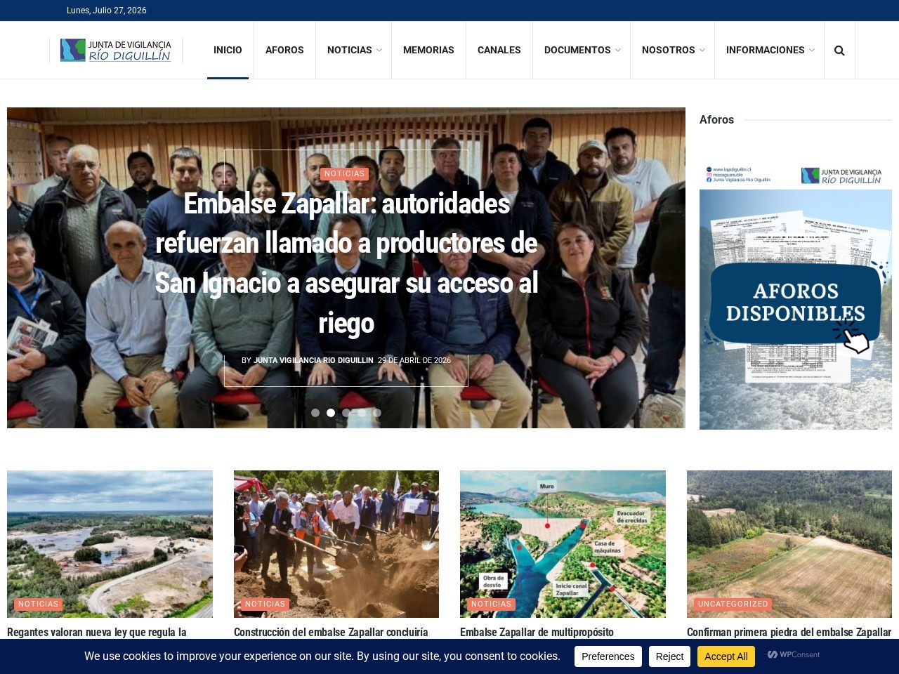 Portada de la Junta de Vigilancia Río Diguillín